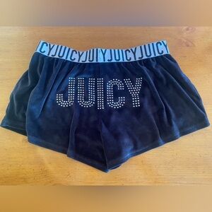 Juicy Couture Velvet Sleep Shorts Rhinestone Black Soft Size Medium